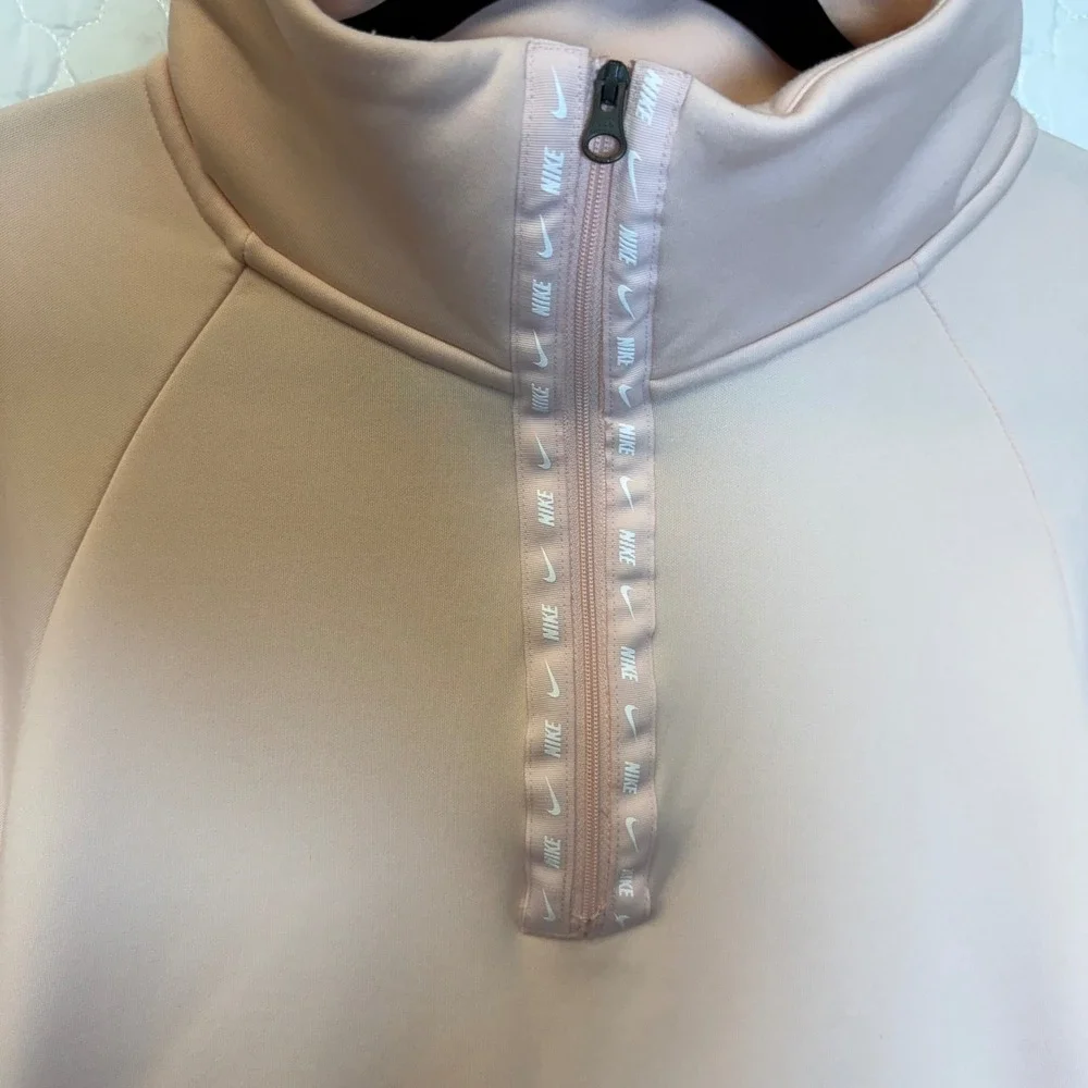 Nike Women's Pink Quarter Zip‎ Super Soft Pullover Sweatshirt Size Medium